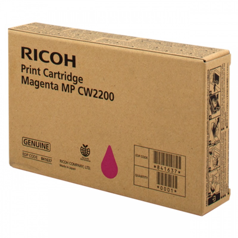 

Картридж струйный Ricoh MP CW2200 (841637), пурпурный, оригинальный, объем 100 мл, ресурс 461 страниц для Ricoh MP CW2200SP/CW2201SP, MP CW2200