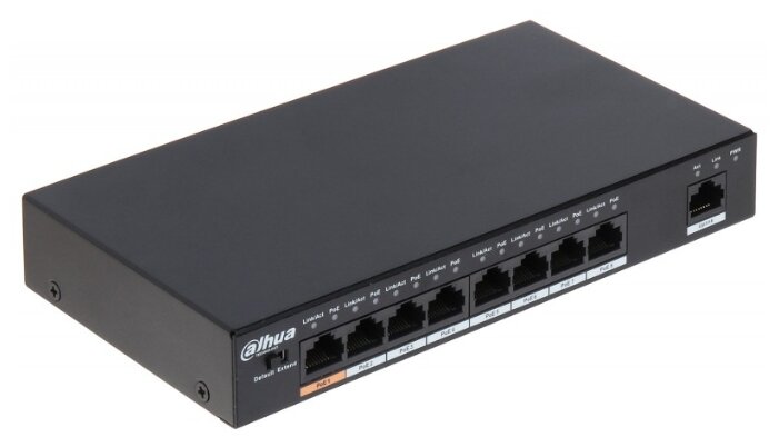 

Коммутатор DAHUA PFS3009-8ET-96, кол-во портов: 8x100 Мбит/с, кол-во SFP/uplink: 1x100 Мбит/с, PoE: 8шт.x30W (макс. 96W) (DH-PFS3009-8ET-96), PFS3009-8ET-96