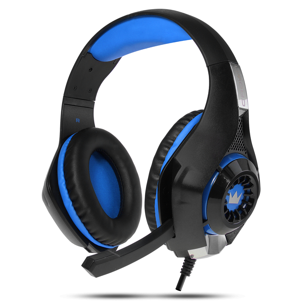 

Проводная гарнитура CROWN CMGH-102T, USB, черный/синий, CMGH-102T