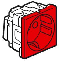 Розетка Legrand Mosaic, однопостовая, красный