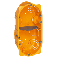 Коробка установочная Legrand Batibox, модулей: 5, мест: 2, ⌀6.7 см x 4 см, для полых стен, оранжевый (080042)
