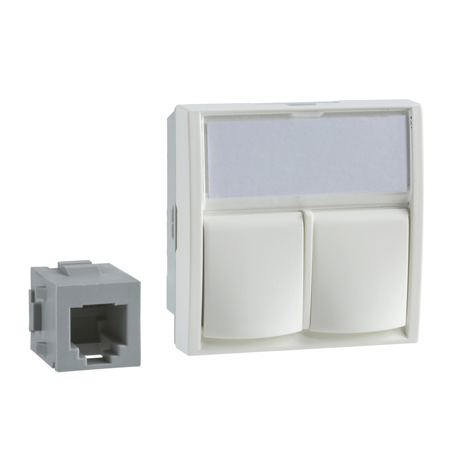 

Розетка RJ-12+RJ-12 в кабель-канал, 2 модуля, механизм без рамки, белый, Schneider Electric Altira (ALB45314)