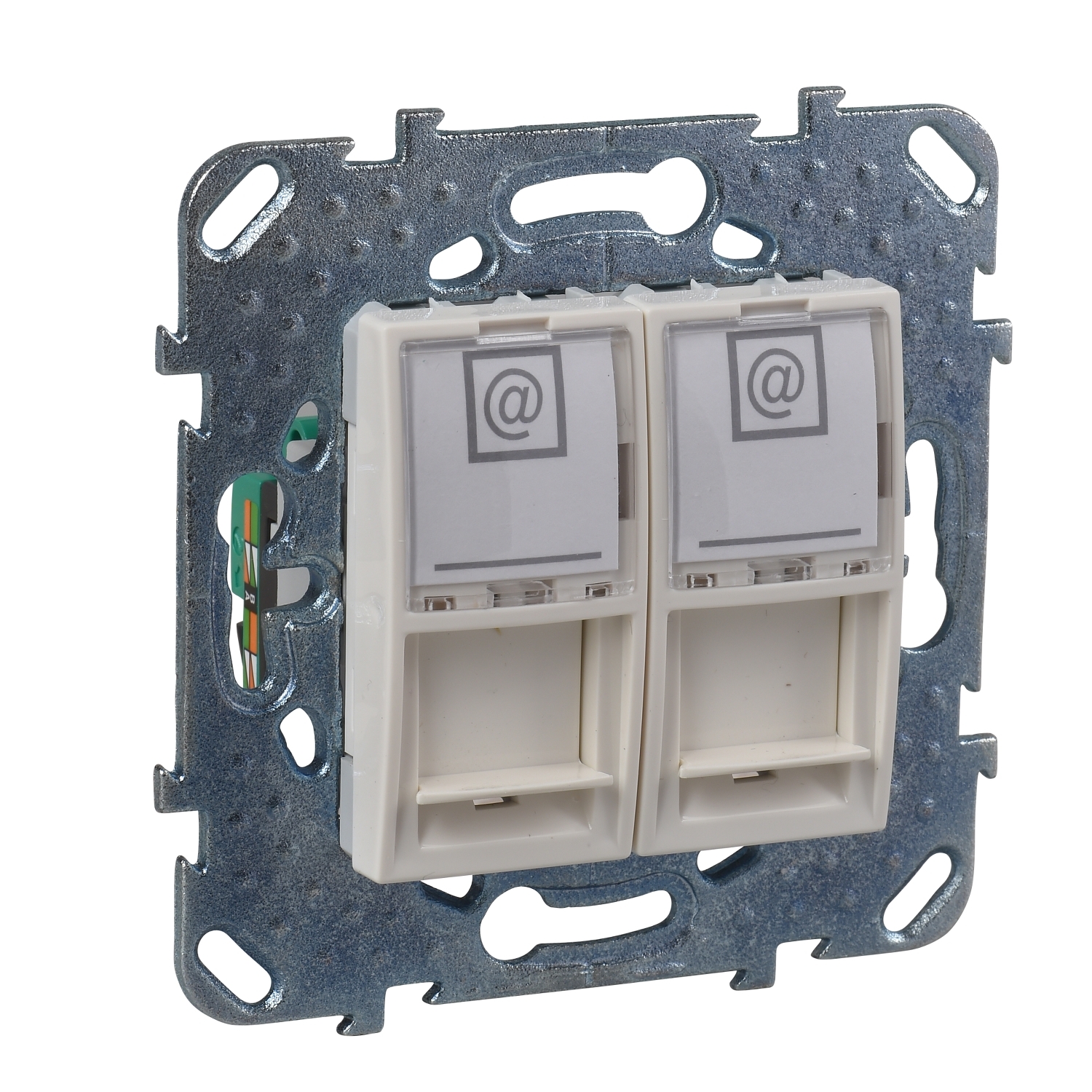 

Розетка RJ-45+RJ-45 скрытый монтаж категория 5e, механизм без рамки, бежевый, Schneider Electric Unica (MGU5.2020.25ZD)