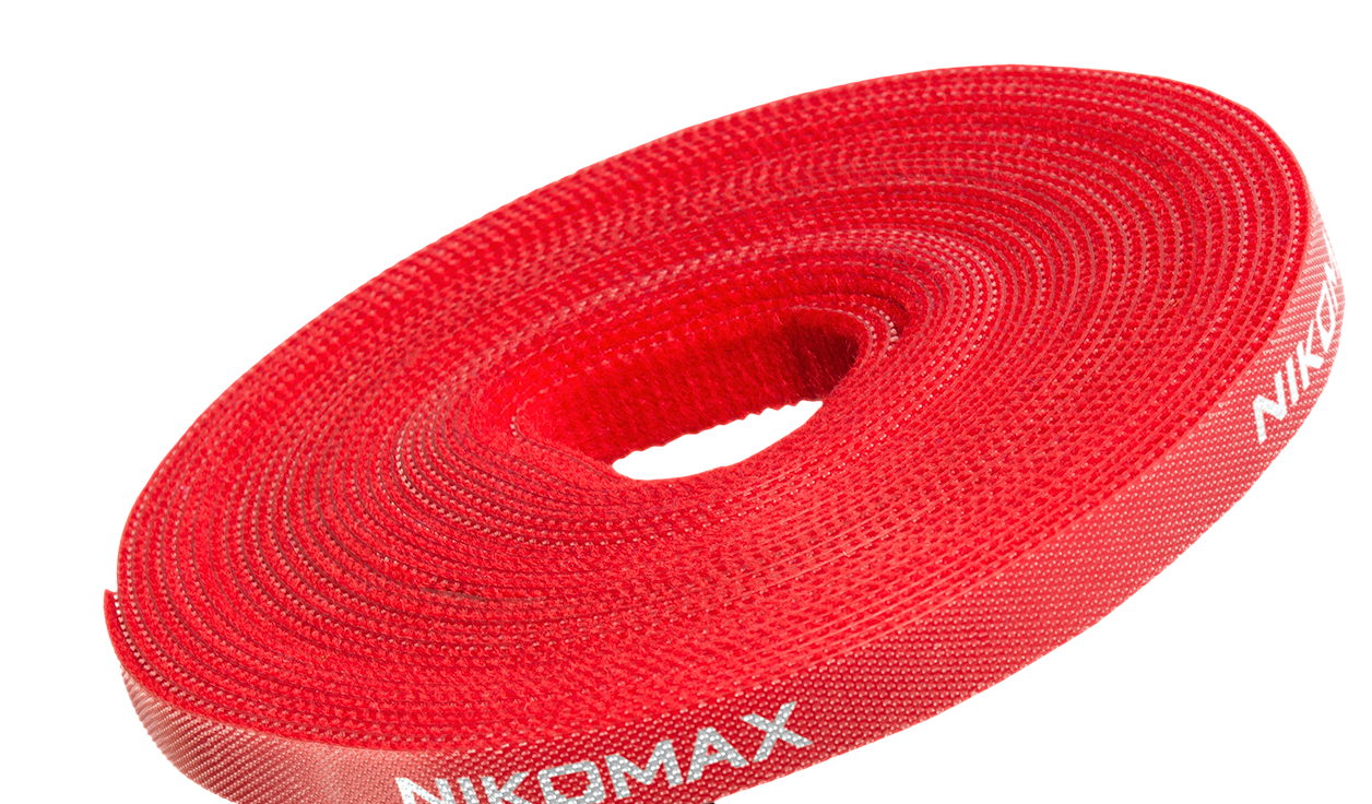 Стяжка-липучка Nikomax, 1.5 см x 5м, 1 шт., в рулоне, красный (NMC-CTV05M-15-RL-RD)