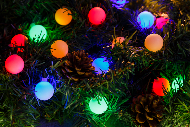Гирлянда NEON-NIGHT LED - шарики, подсветка разноцветный 30шт., от сети, 5m (303-549)