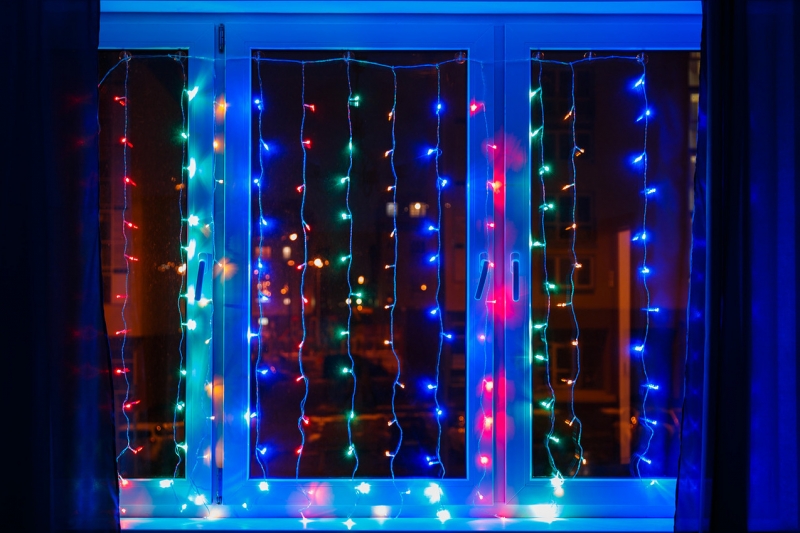 

Гирлянда NEON-NIGHT Дождь, ламп: 96 шт., 1.5 м x 1 м, от сети, разноцветный (235-029), Дождь