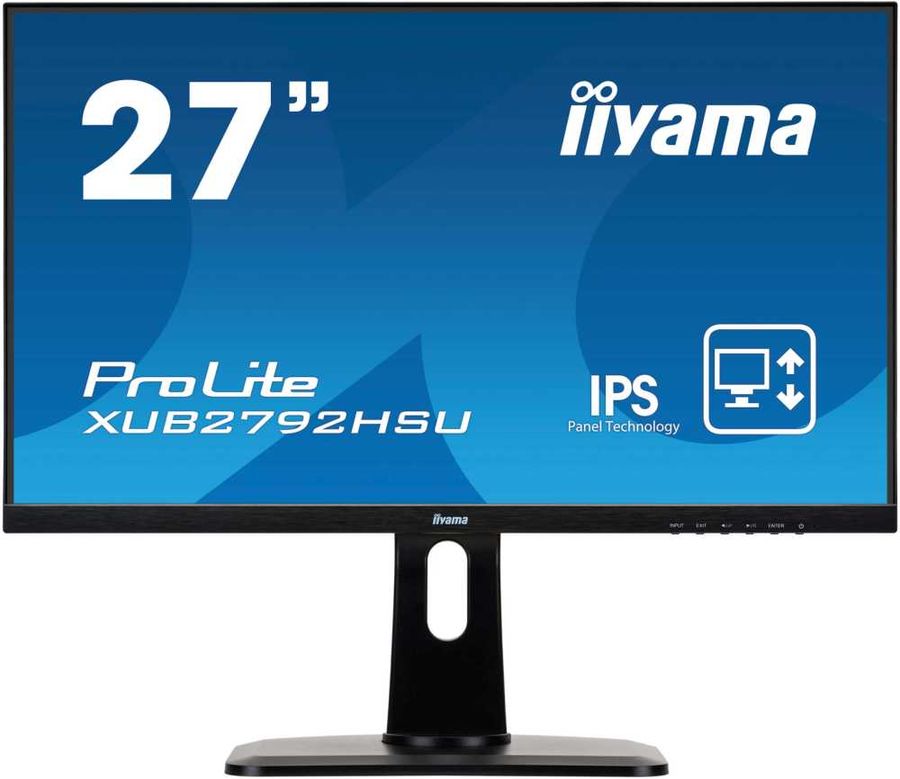 

Монитор 27" Iiyama ProLite XUB2792HSU-B1 IPS, 1920x1080 (16:9), 250кд/м2, 4мс, VGA, HDMI, DisplayPort, USB-Hub, черный, ProLite XUB2792HSU-B1
