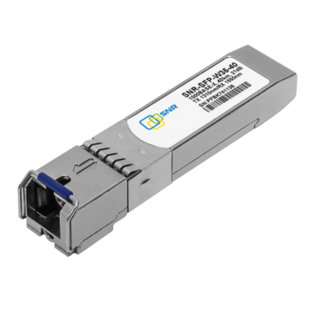 

Модуль SFP SNR SNR-SFP-W35-40, 40 км, SC, Tx:1310 нм, Rx:1550 нм, 1 Гбит/с, SM, одинарный, WDM, DDM, SNR-SFP-W35-40