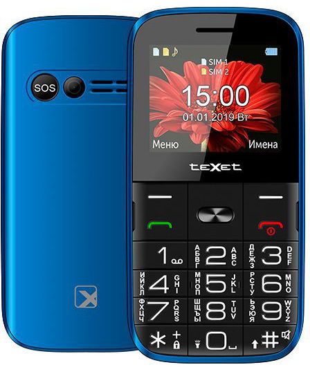

Мобильный телефон teXet TM-B227 2.2", 176x220 TN, 32.8Mb, BT Cam, 2-Sim, 1500mAh, с большими кнопками, micro-USB, синий, TM-B227