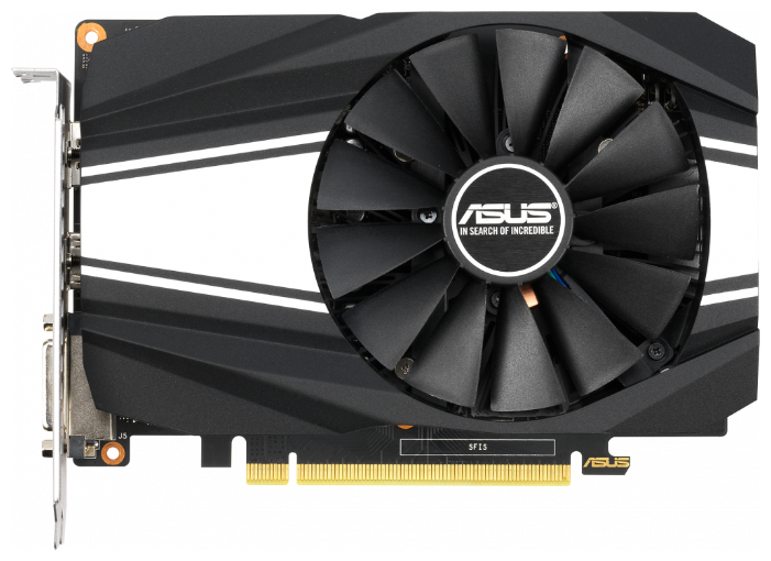 Видеокарта ASUS NVIDIA GeForce GTX1650 SUPER Phoenix OC, 4Gb GDDR6, 128bit, PCI-E, DVI, HDMI, DP, Retail (PH-GTX1650S-O4G) - фото 1