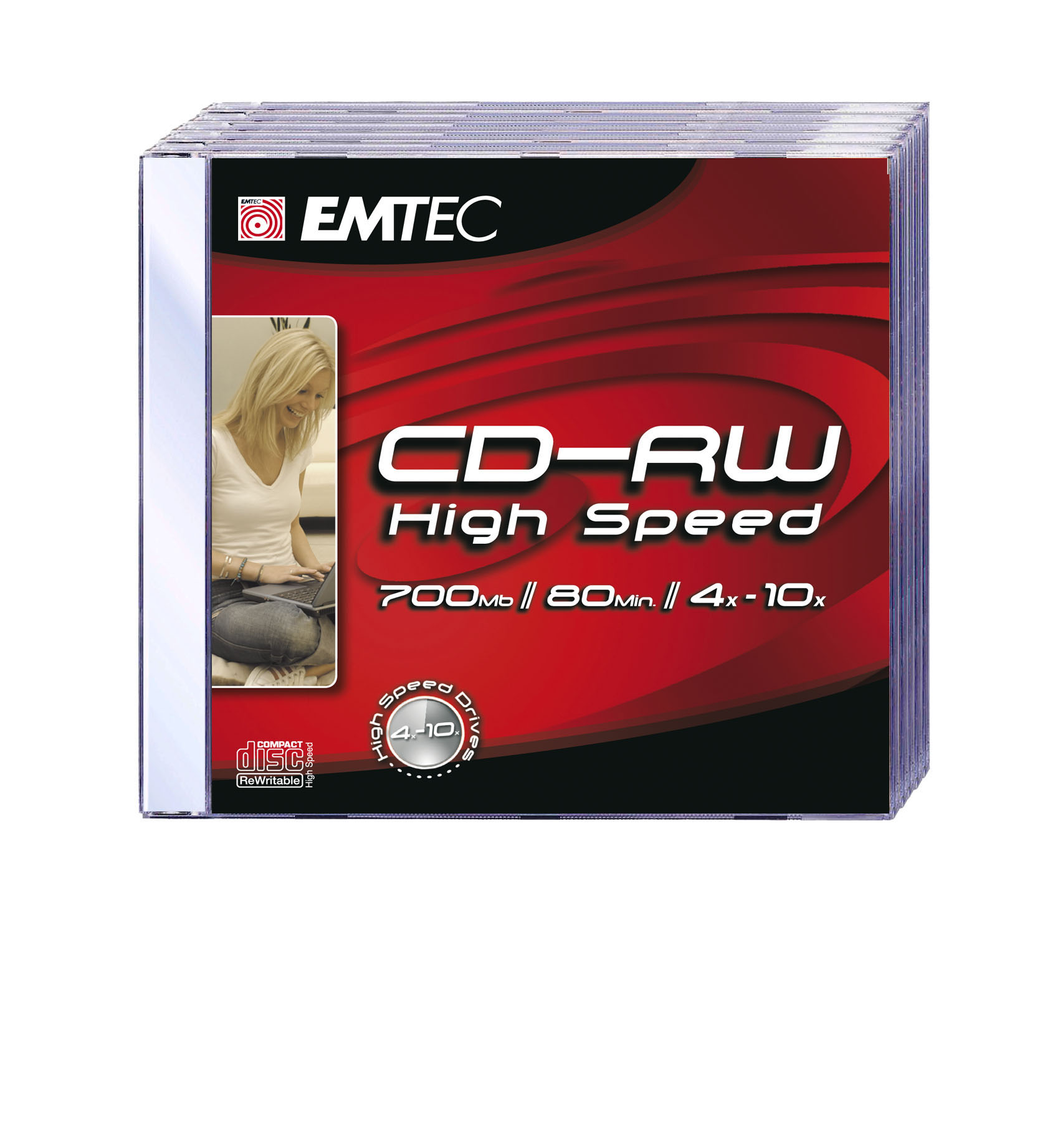 

Диск CD-RW 700Mb 10x Emtec, Slim Case (10шт)