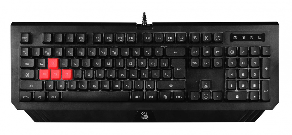 

Клавиатура проводная A4Tech Bloody B125N, мембранная, подсветка, USB, черный, Bloody B125N