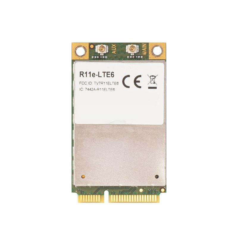 

Адаптер MikroTik R11e-LTE6, 2G/3G/4G/LTE, miniPCI-E, R11e-LTE6