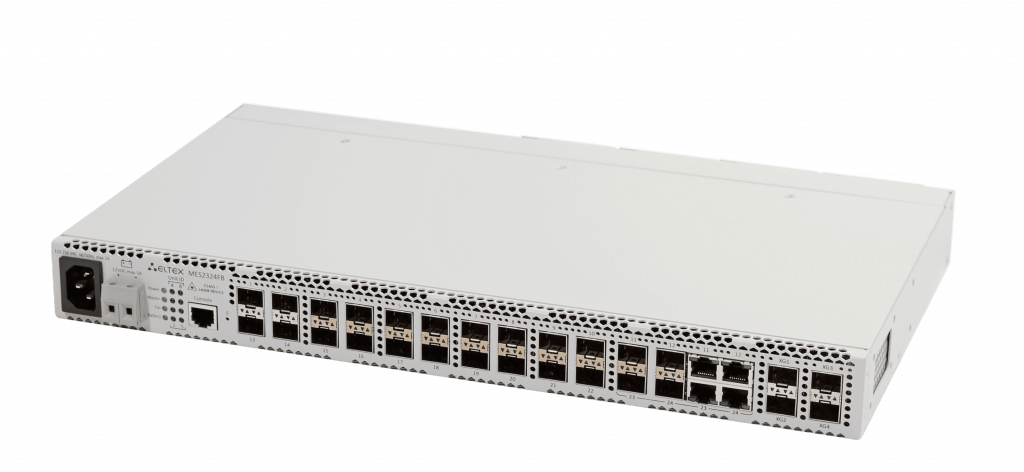 

Коммутатор Eltex MES2324FB, управляемый, кол-во портов: 24x1 Гбит/с, SFP+ 28x1 Гбит/с, кол-во SFP/uplink: SFP+ 4x10 Гбит/с, установка в стойку (MES2324FB), MES2324FB