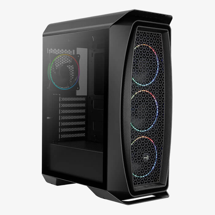 Корпус AeroCool Aero One Eclipse-G-BK-v1, ATX, Midi-Tower, 2xUSB 3.0, черный, без БП (4710562752342)