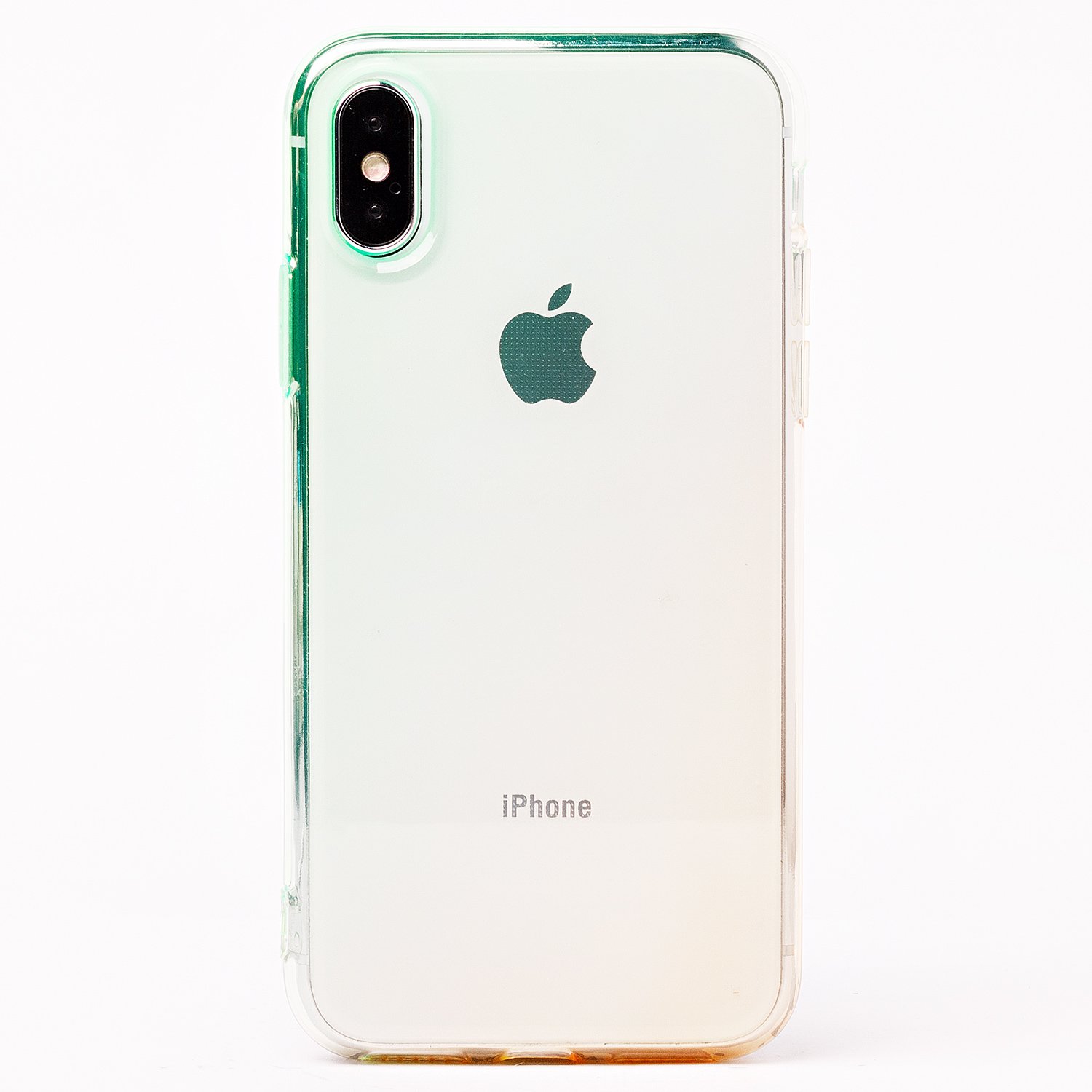 

Чехол-накладка - SC169 для смартфона Apple iPhone X/XS, силикон, зеленый/золотистый (110182)