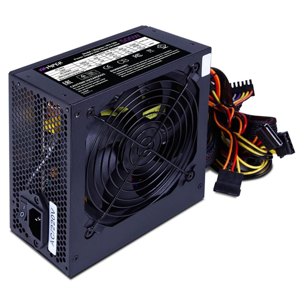 

Блок питания 500 Вт ATX HIPER HPA-500 500W, 120 мм, Retail, HPA-500 500W