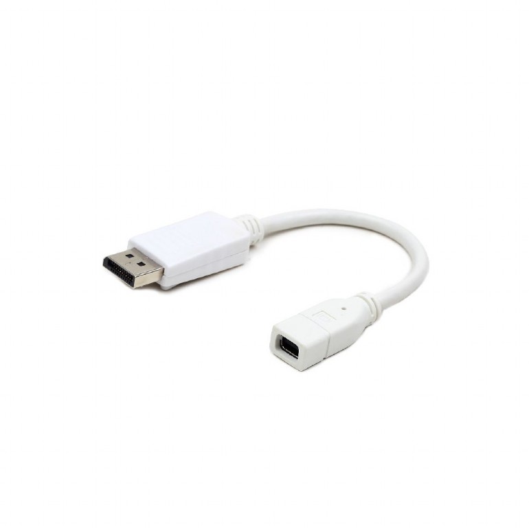 Переходник miniDisplayPort(F)- DisplayPort(m), Cablexpert, 16см, белый (A-mDPF-DPM-001-W) - фото 1