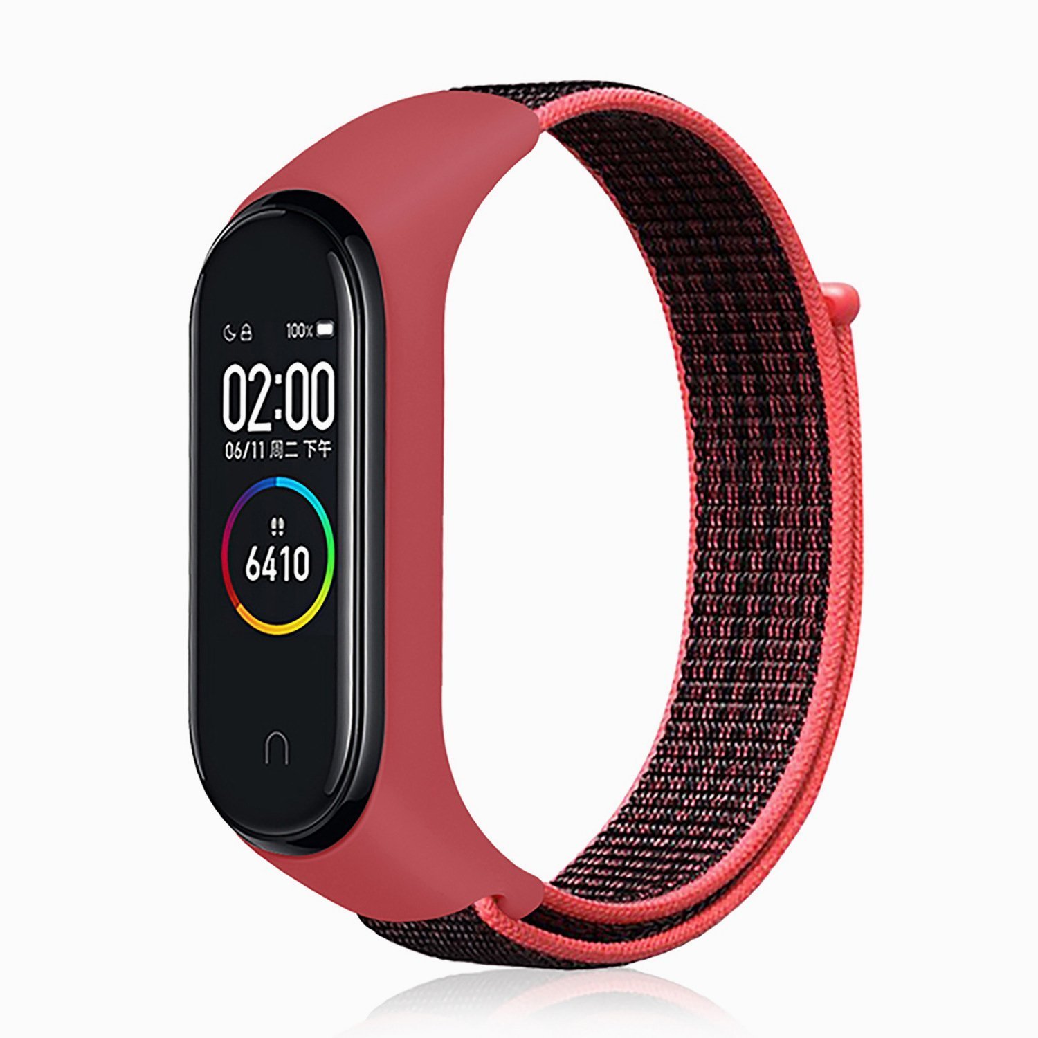 

Ремешок для Xiaomi Mi Band 3/Mi Band 4, спортивный, черный/розовый (111866)