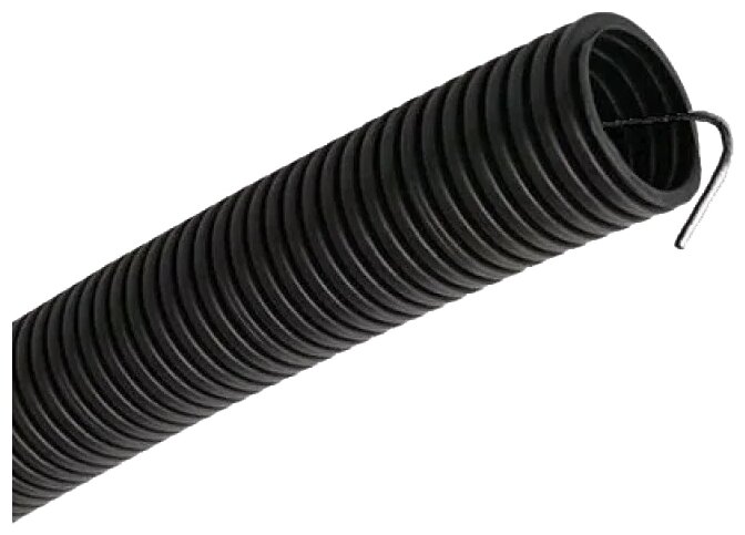 Труба гофрированная IEK, 1.6 см/1.08 см, 100 м, легкая, с протяжкой, ПНД, черный (CTG20-16-K02-100-1)
