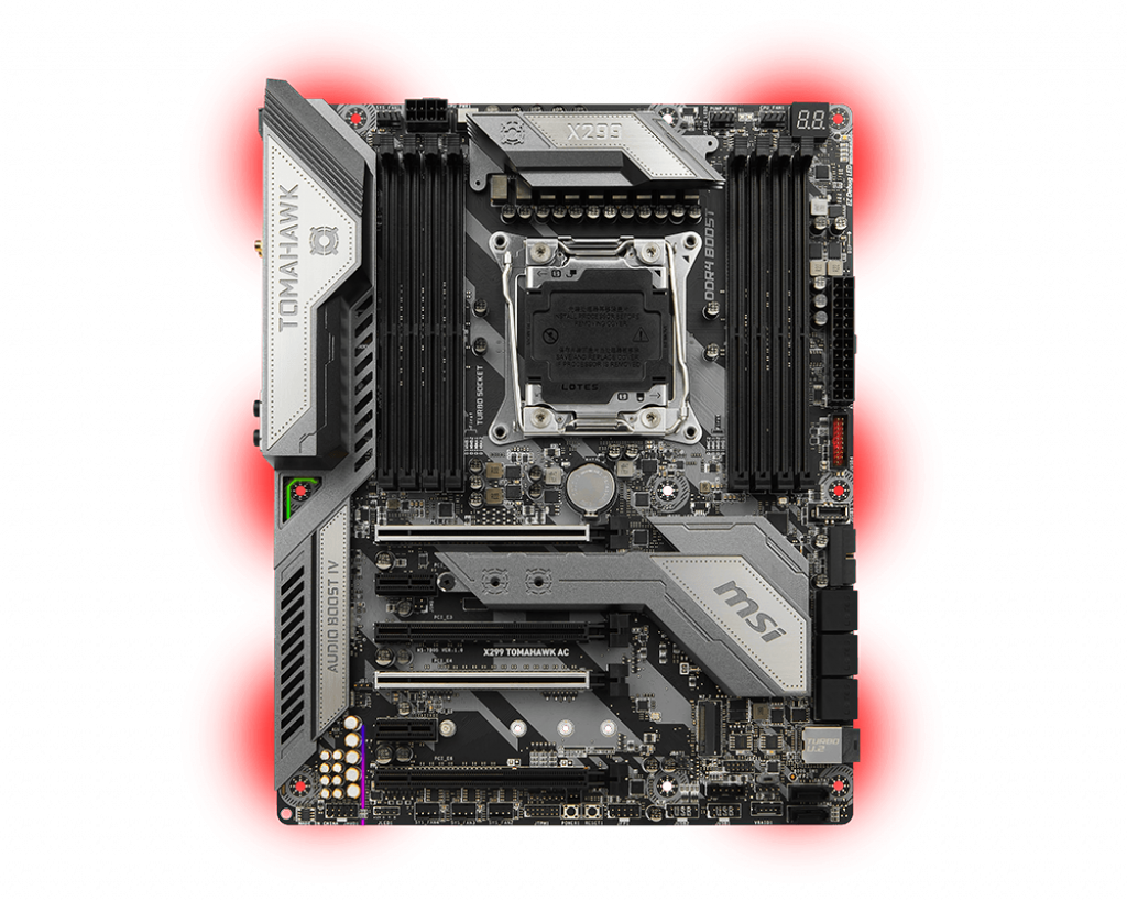 Сокет 2066 материнские платы. MSI x299 Tomahawk. MSI x299 Tomahawk AC. Материнская плата MSI Socket 2066. Материнская плата MSI Tomahawk.