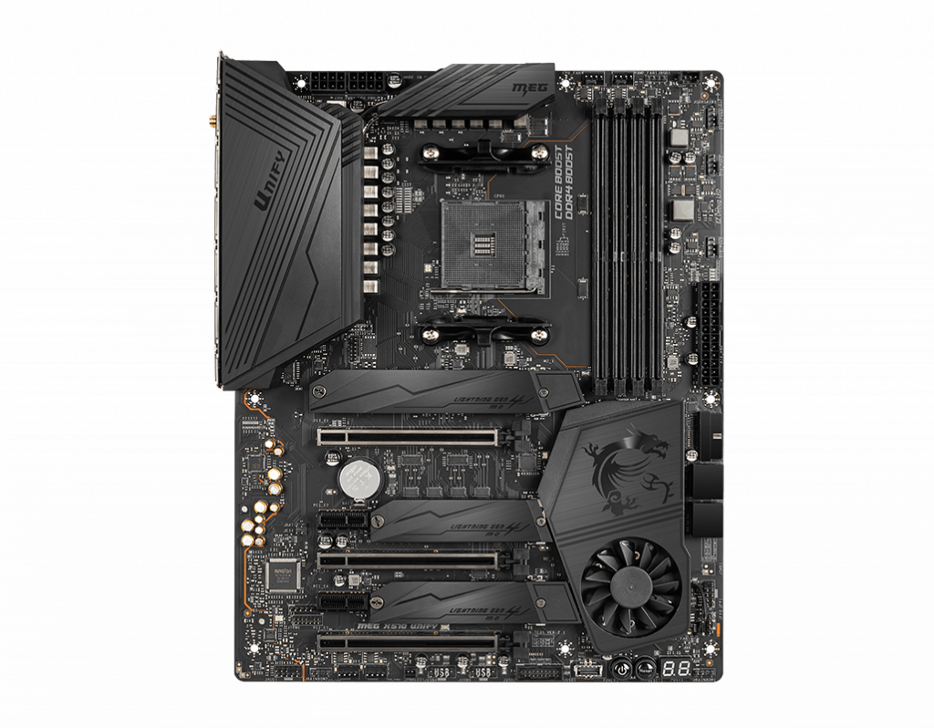 Материнская плата MSI MEG X570 UNIFY, SocketAM4, AMD X570, 4xDDR4, 3PCI-Ex16, 4SATA3, 7.1-ch, 2.5GLAN, 9 USB 3.2, 2 USB Type-C, ATX, Retail