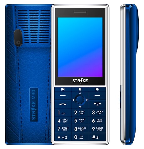 

Мобильный телефон BQ Strike M30, 2.8" TN, 32Mb RAM, 32Mb, 2-Sim, 2500 мА·ч, синий, Strike M30