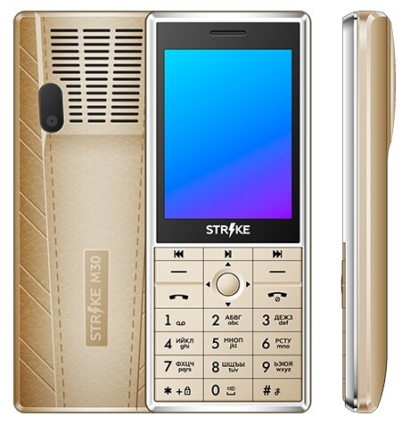 

Мобильный телефон BQ Strike M30, 2.8" TN, 32Mb RAM, 32Mb, 2-Sim, 2500 мА·ч, золотистый, Strike M30