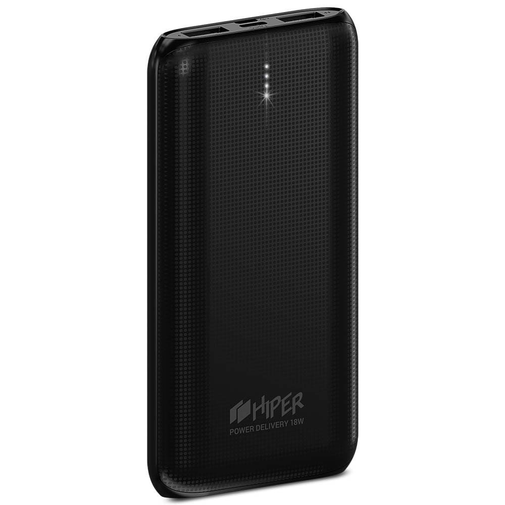 

Портативный аккумулятор (Powerbank) HIPER RPX10000, 10000mAh, 2xUSB, 3A, Type-C, QC, PD, черный, RPX10000