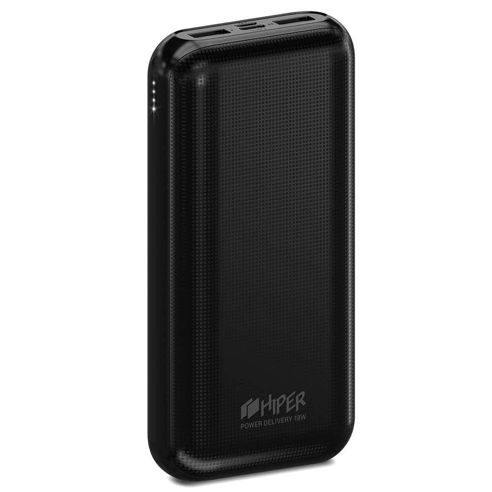 

Портативный аккумулятор (Powerbank) HIPER RPX20000, 20000mAh, 2xUSB, 3A, Type-C, QC, PD, черный, RPX20000