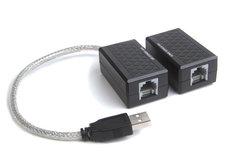 

Адаптер-удлинитель USB 2.0(AM)-USB 2.0(AF), Greenconnect, активный по витой паре с доп.питанием до 60м, черный (GCR-UEC60DC)