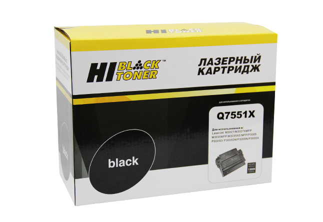 

Картридж лазерный Hi-Black HB-Q7551X (51X/Q7551X), черный, 13000 страниц, совместимый, для LJ M3027 / M3027x / M3035 / M3035xs / P3005 / P3005d / P3005dn / P3005n / P3005x