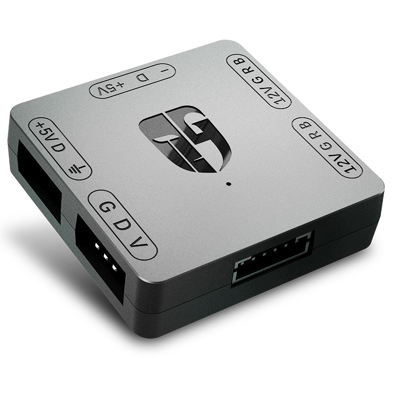Преобразователь-разветвитель Deepcool RGB CONVERTOR, SATA 5V, 4-pin(+12V-G-R-B)/2x4-pin(+12V-G-R-B), 3x3-pin(+5V-D-G), черный (DP-FRGB-CHUB5-12V)