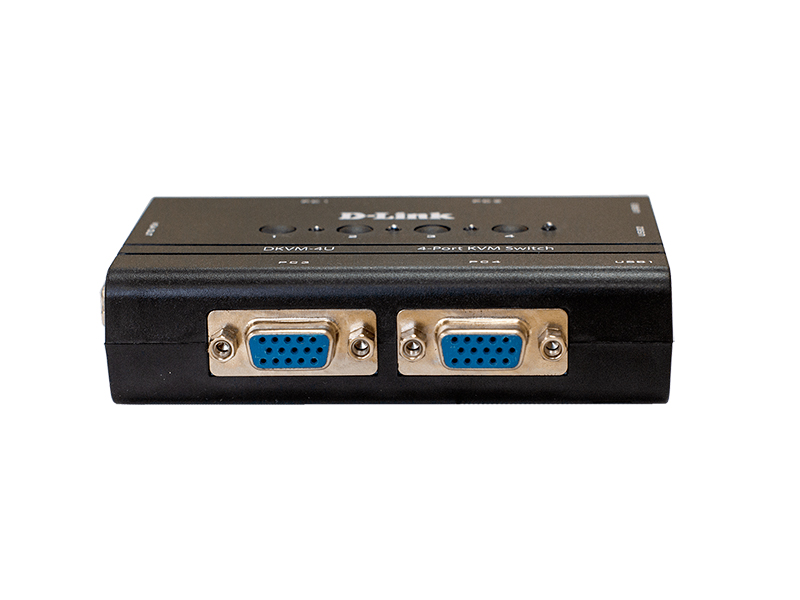 Переключатель KVM (КВМ) D-Link DKVM-4U, 4-ПК, VGA до 2048x1536, клавиатура USB, мышь USB (DKVM-4U/C1B/2A)