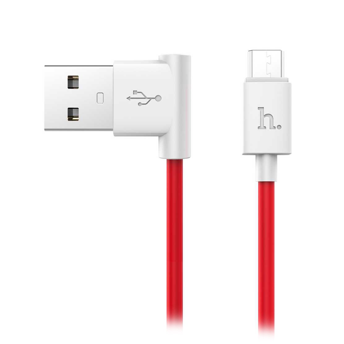 

Кабель USB-Micro USB, угловой, 2.1A, 1.2м, красный HOCO UMP10 (73275), UMP10