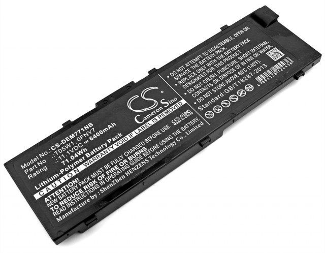 Аккумуляторная батарея Pitatel для Dell Precision M7510, M7710, 0FNY7, 0MFKVP, 1V0PP, 451-BBSE, GR5D3, MFKVP, T05W1, TO5W1, 11.1V, 6400mAh, черный (BT-1261)