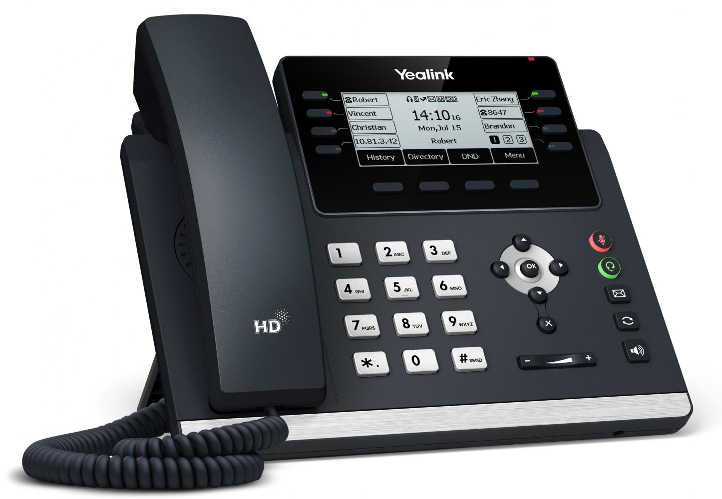 

VoIP-телефон Yealink SIP-T43U, 12 SIP-аккаунтов, монохромный дисплей, PoE, черный/серебристый, без БП, SIP-T43U