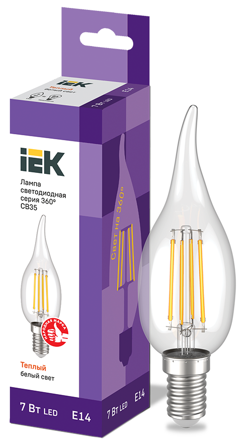 Лампа IEK (LLF-CB35-7-230-30-E14-CLG)