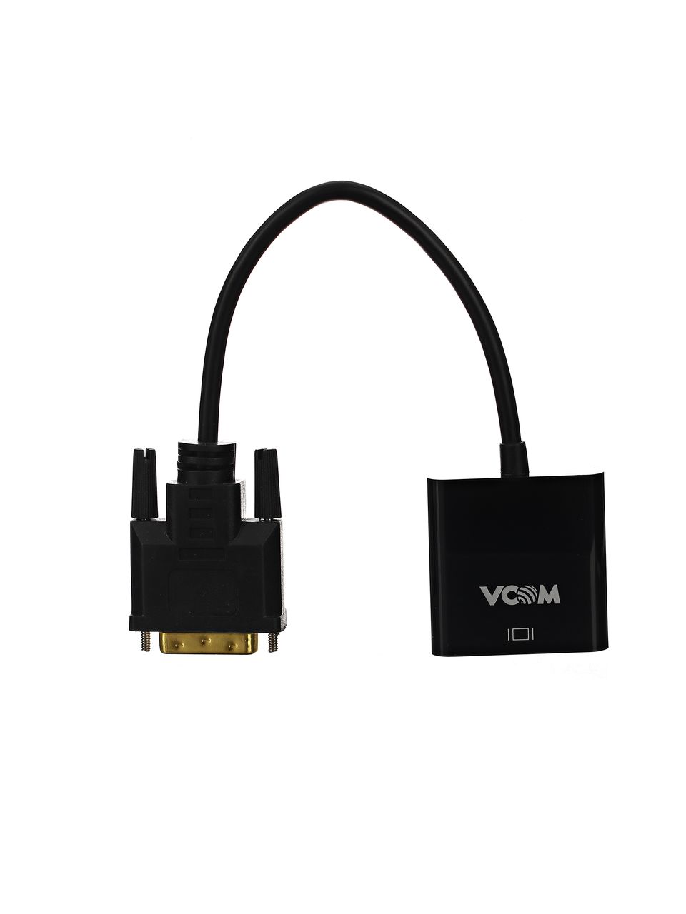 Кабель-переходник (адаптер) DVI-D(25M)-VGA(15F), 15 см, VCOM