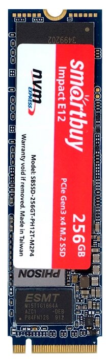 

Твердотельный накопитель (SSD) SmartBuy 256Gb Impact E12, 2280, M.2, NVMe (SBSSD-256GT-PH12-M2P4)