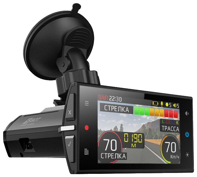 Видеорегистратор SilverStone F1 HYBRID S-BOT, GPS, 1280×720 60 к/с, 135, G-сенсор, радар-детектор, microSDHC (0), цвет черный - фото 1