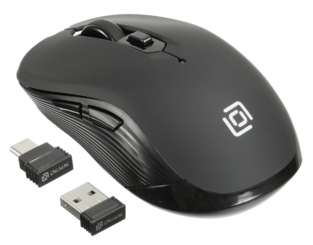 

Мышь беспроводная Oklick 610MWC, 1600dpi, оптическая светодиодная, USB/USB-C, черный, 610MWC