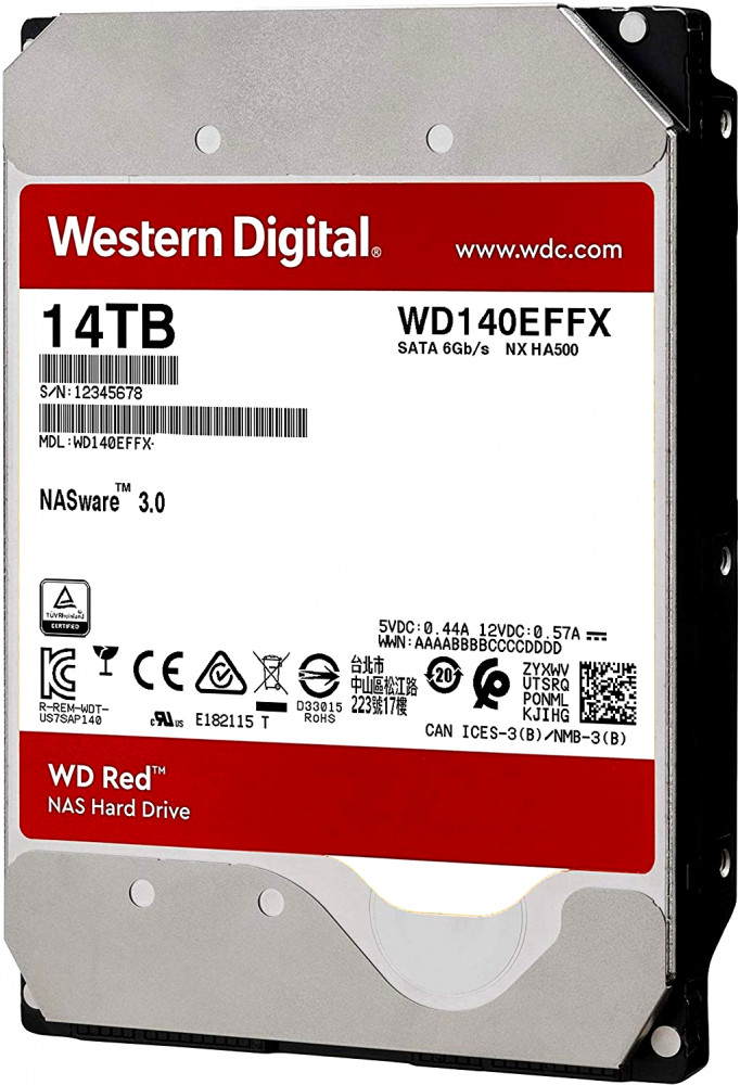 

Жесткий диск (HDD) Western Digital 14Tb Red, 3.5", 5400rpm, SATA3 (WD140EFFX)