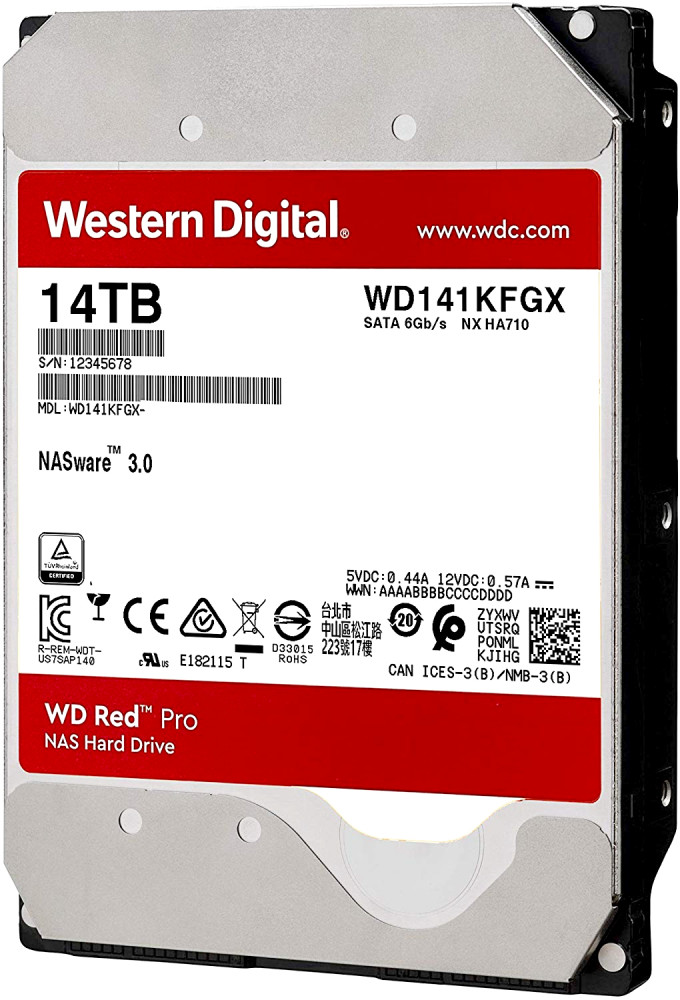 

Жесткий диск (HDD) Western Digital 14Tb Red Pro, 3.5", 7200rpm, SATA3 (WD141KFGX)