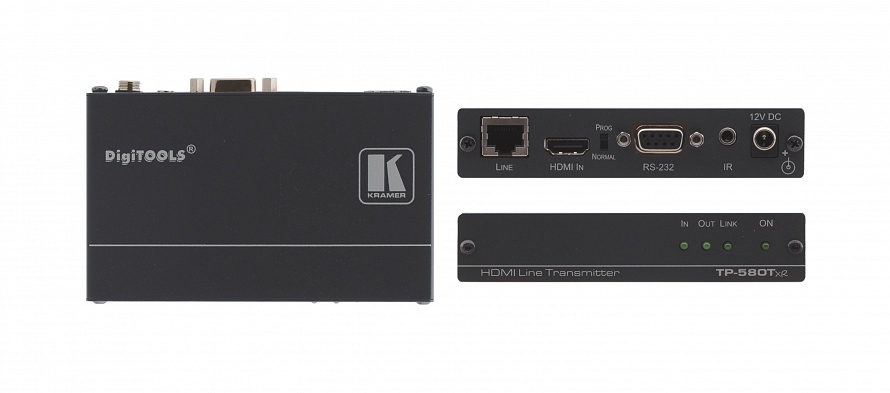 

Передатчик Kramer TP-580TXR, HDMI, 3840x2160 до 180м, HDMI, RS-232 и ИК в кабель витой пары (TP) (TP-580TXR), TP-580TXR