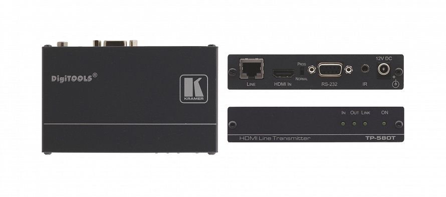 Передатчик Kramer TP-580T, HDMI, 3840x2160 до 70м, HDMI, RS-232 и ИК в кабель витой пары (TP) (TP-580T)