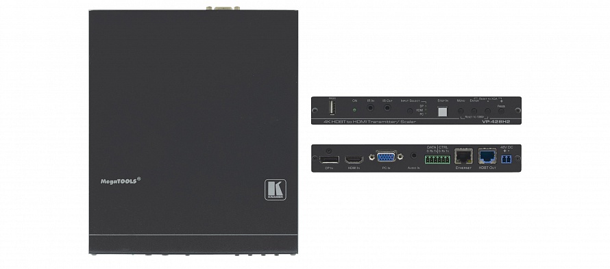 Масштабатор Kramer VP-428H2 HDMI 3840x2160 HDMI DP и VGA в HDBaseT передатчик RS-232 ИК и Ethernet поддержка 4К60 444 PoE Step-In VP-428H2 175900₽