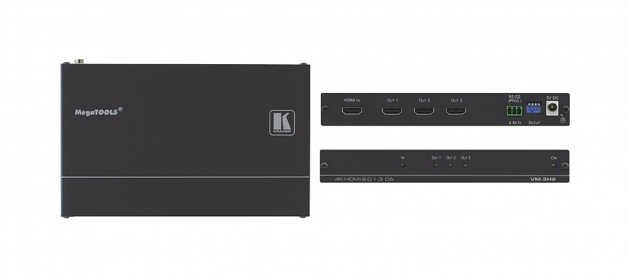 Усилитель-распределитель Kramer VM-3H2 1xHDMI-3xHDMI 3840x2160 13 VM-3H2 62300₽