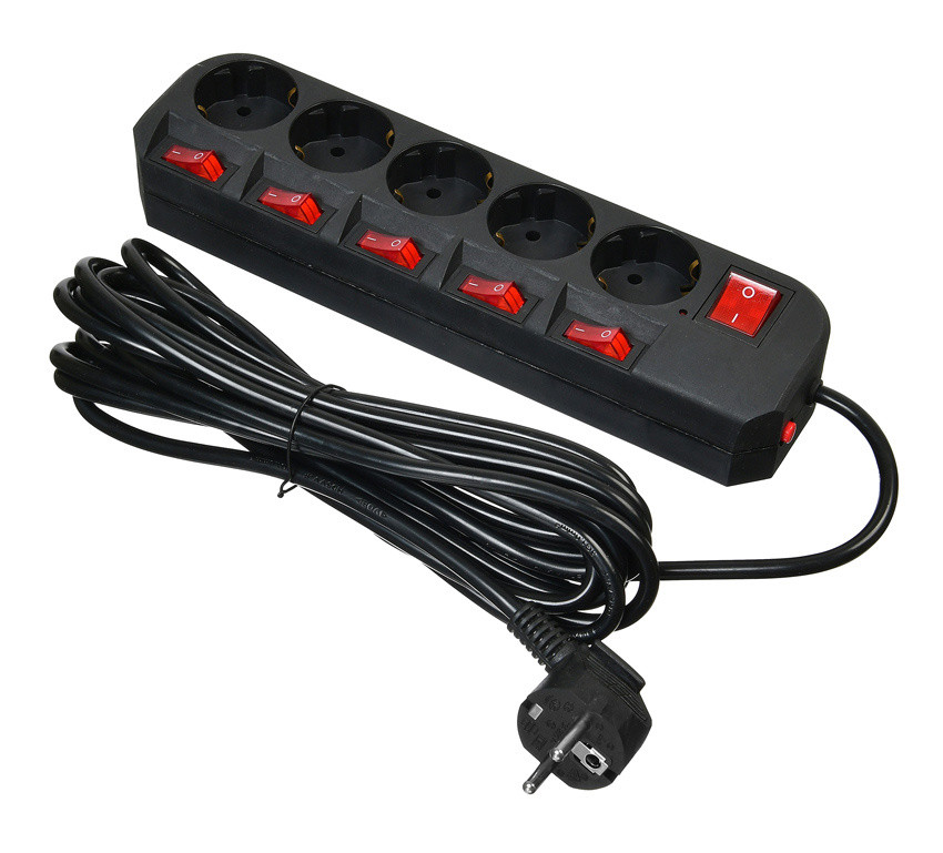 

Сетевой фильтр BURO 500SH-5-SW-B, 5-розеток, 5 м, черный (1159730), 500SH-5-SW-B