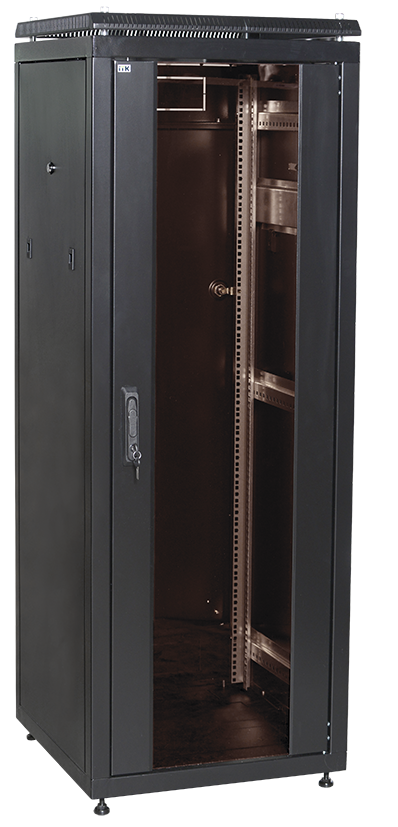 

Шкаф телекоммуникационный напольный 42U 600x1000 мм, стекло/металл, черный, разборный, ITK LINEA N (LN05-42U61-G)